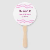 She Catch it pink spiral watercolor lines bridal Fächer (Rückseite)