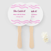 She Catch it pink spiral watercolor lines bridal Fächer (Vorne und Hinten)