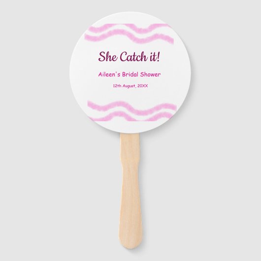 She Catch it pink spiral watercolor lines bridal Fächer (Vorderseite)