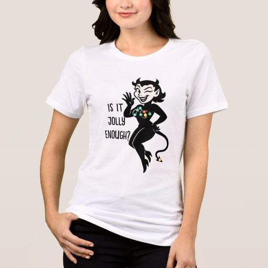 She Devil "Unartige Freundin" Weihnachtslichter Tri-Blend Shirt (Vorderseite)