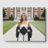 She Did It Black Bow Personalized Graduation Party Gästebuch (Rückseite)