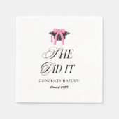 She Did It Coquette Girly Graduation Party Serviette (Vorderseite)