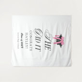 She Did It Coquette Girly Graduation Party Wandteppich (Vorderseite (Horizontal))