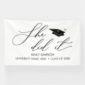 She did it GRAD banner backdrop graduation (Horizontal)