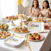 She Did It Graduation Bold Text Black Gold Design Pappteller