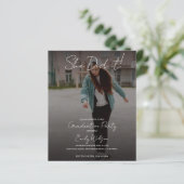 She Did It Graduation Multi Photo Party Invitation (Stehend Vorderseite)