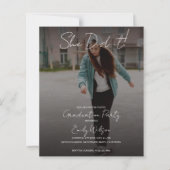 She Did It Graduation Multi Photo Party Invitation (Vorderseite)