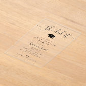 SHE DID IT! Modern Script Graduation Party Acryleinladungen (Ablage )