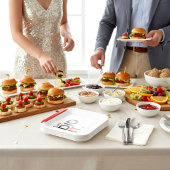 She Did It Red minimal Graduation Paper Plate Pappteller