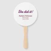 She did it simple black classy modern graduation fächer (Rückseite)