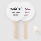 She did it simple black classy modern graduation fächer (Vorne und Hinten)