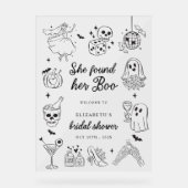 She Found Her Boo Bridal Shower Welcome Sign Acrylschild (Vorderseite)