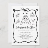 She Found Her Boo Ghost Floral Bridal Shower Einladung (Vorderseite)