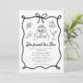 She Found Her Boo Ghost Floral Bridal Shower Einladung (Stehend Vorderseite)