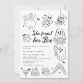 She Found Her Boo Ghost Floral  Bridal Shower  Einladung (Vorderseite)
