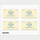 She Found Her Butter Half Bridal Shower Label Rechteckiger Aufkleber (Blatt)