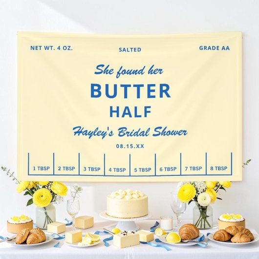 She Found Her Butter Half Butter Bridal Shower Banner