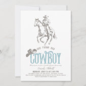 She Found Her Cowboy Pale Blue Bridal Shower Einladung (Vorderseite)