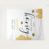 She Found Her Honey Bee Bridal Shower Backdrop Wandteppich (Vorderseite (Horizontal))