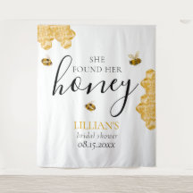 She Found Her Honey Bee Bridal Shower Backdrop