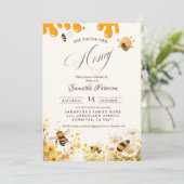She found her honey Bee bridal shower Einladung (Stehend Vorderseite)