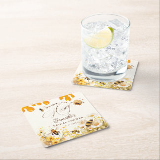 She found her honey Bee bridal shower Rechteckiger Pappuntersetzer