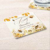 She found her honey Bee bridal shower Rechteckiger Pappuntersetzer (angewinkelt)