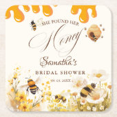 She found her honey Bee bridal shower Rechteckiger Pappuntersetzer (Vorderseite)