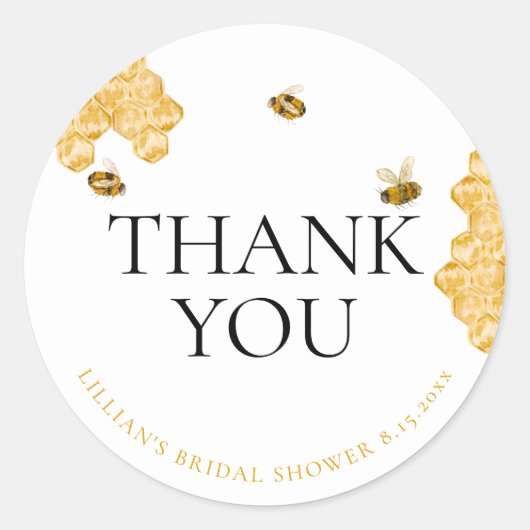 She Found Her Honey Bee Bridal Shower Thank You Runder Aufkleber (Vorderseite)