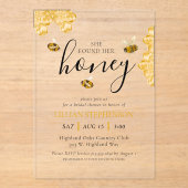 She Found Her Honey Bee Themed Bridal Shower Acryleinladungen (Vorderseite)