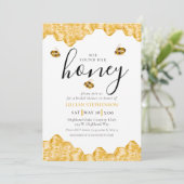 She Found Her Honey Bee Themed Daisy Bridal Shower Einladung (Stehend Vorderseite)