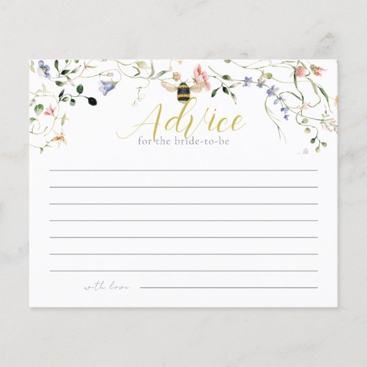 She found her Honey Bridal Shower Advice Card (Vorderseite)