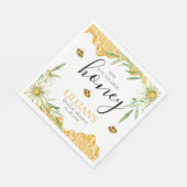 She Found Her Honey Bridal Shower Floral Bee  Serviette (Ecke)