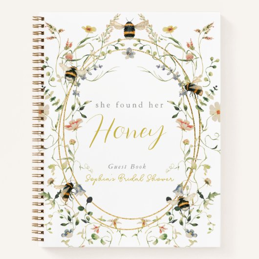 She found her Honey Bridal Shower Guest Book Notizblock (Vorderseite)