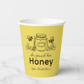 She found her Honey Hand-drawn Bridal Shower Pappbecher (Vorderseite)