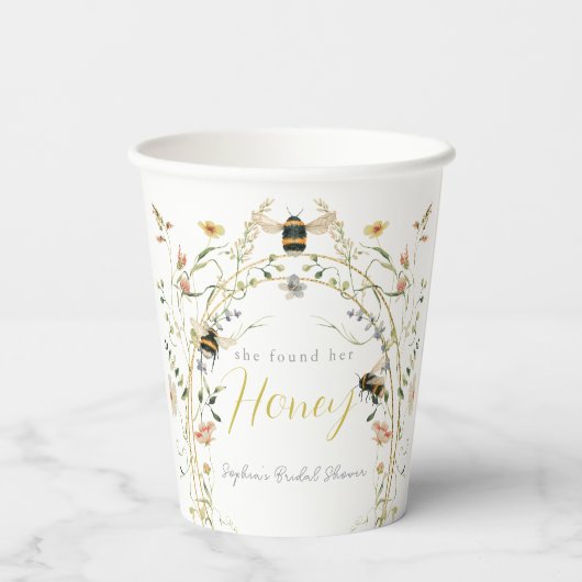 She found her Honey Wildflower Bridal Shower Pappbecher (Rückseite)