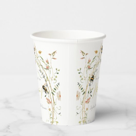 She found her Honey Wildflower Bridal Shower Pappbecher (Rechts)