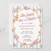 She Found Her Lobster Coastal Bridal Shower Einladung (Vorderseite)