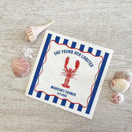 She Found Her Lobster Nautical Bridal Shower Serviette