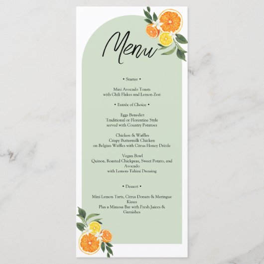 She Found Her Main Bridal Shower Citrus Lemon Menükarte (Vorderseite)