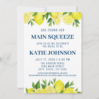 She Found Her Main Squeeze Bridal Shower Invite Einladung