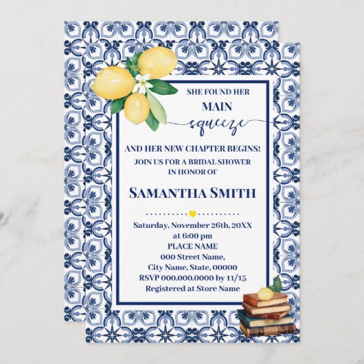 She Found Her Main Squeeze Bridal Shower Save The Date (Vorne/Hinten)