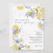 She Found Her Main Squeeze lemon Bridal Shower Einladung (Vorderseite)