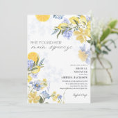She Found Her Main Squeeze lemon Bridal Shower Einladung (Stehend Vorderseite)
