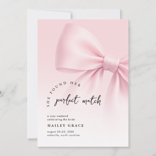 She Found Her Perfect Match Bachelorette Weekend Einladung (Vorderseite)