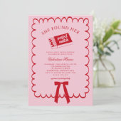 She Found Her Perfect Match Doodle Bridal Shower  Einladung (Stehend Vorderseite)