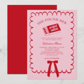 She Found Her Perfect Match Doodle Bridal Shower  Einladung (Vorne/Hinten)