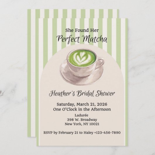 She Found Her Perfect Match Invitation Einladung (Vorne/Hinten)