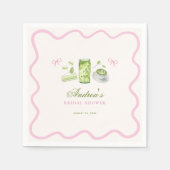 She Found Her Perfect Matcha Bow Bridal Shower Serviette (Vorderseite)