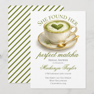 She Found Her Perfect Matcha Bridal Shower  Einladung